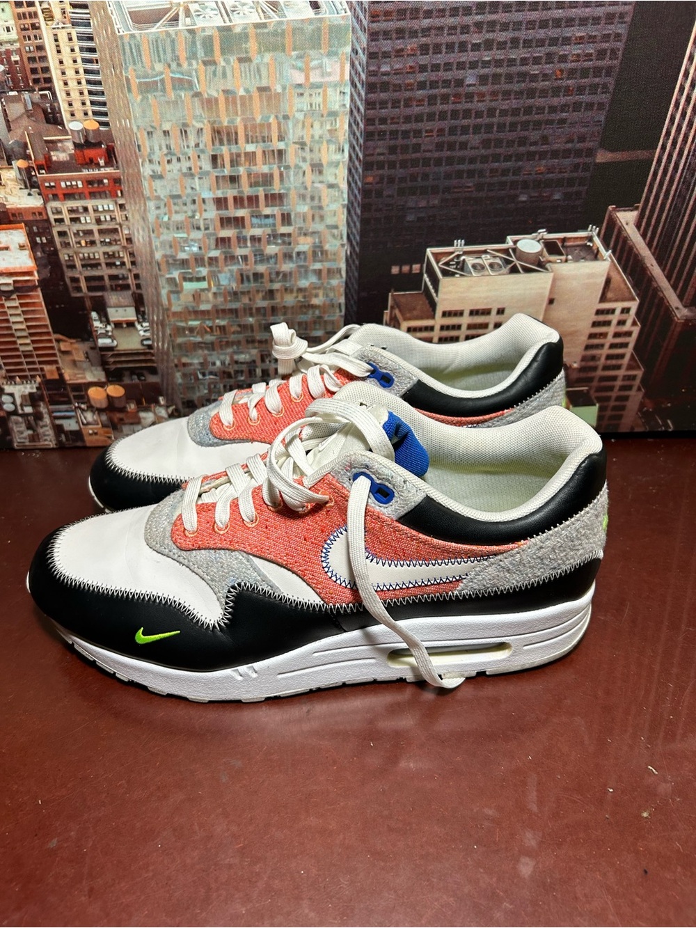 Nike Multicolor Orange, Black & White Air Max-style Sneakers